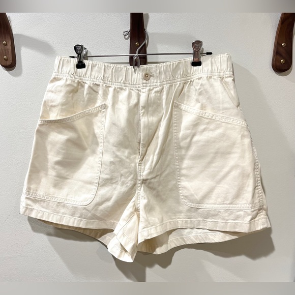 NWT Madewell Garment-Dyed Pull-On Utility Shorts White Cream Size 29 - Picture 6 of 12